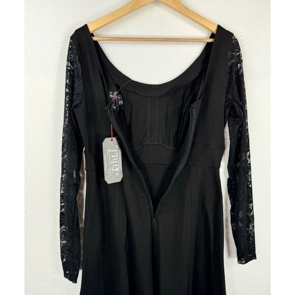 Tripp NYC Black Double Corset Front Hi-Low Hem Dress goth black sz M - Picture 13 of 13